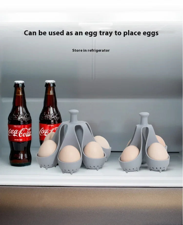 4/6 Holds Silicone Egg Boiler Rack Freestanding