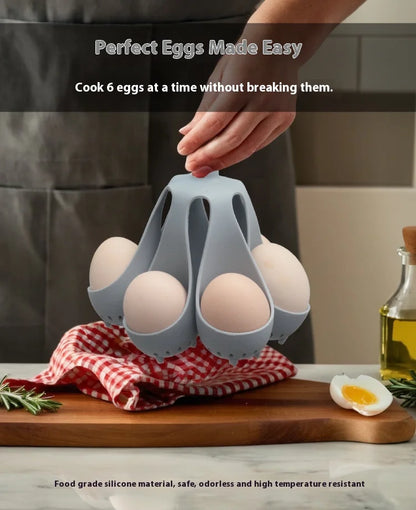 4/6 Holds Silicone Egg Boiler Rack Freestanding