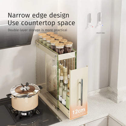 Kitchen Pull-out Spice Storage Rack