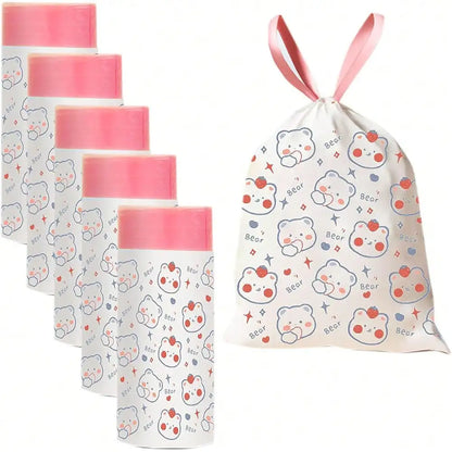 100PCS Cartoon Drawstring Trash Bags