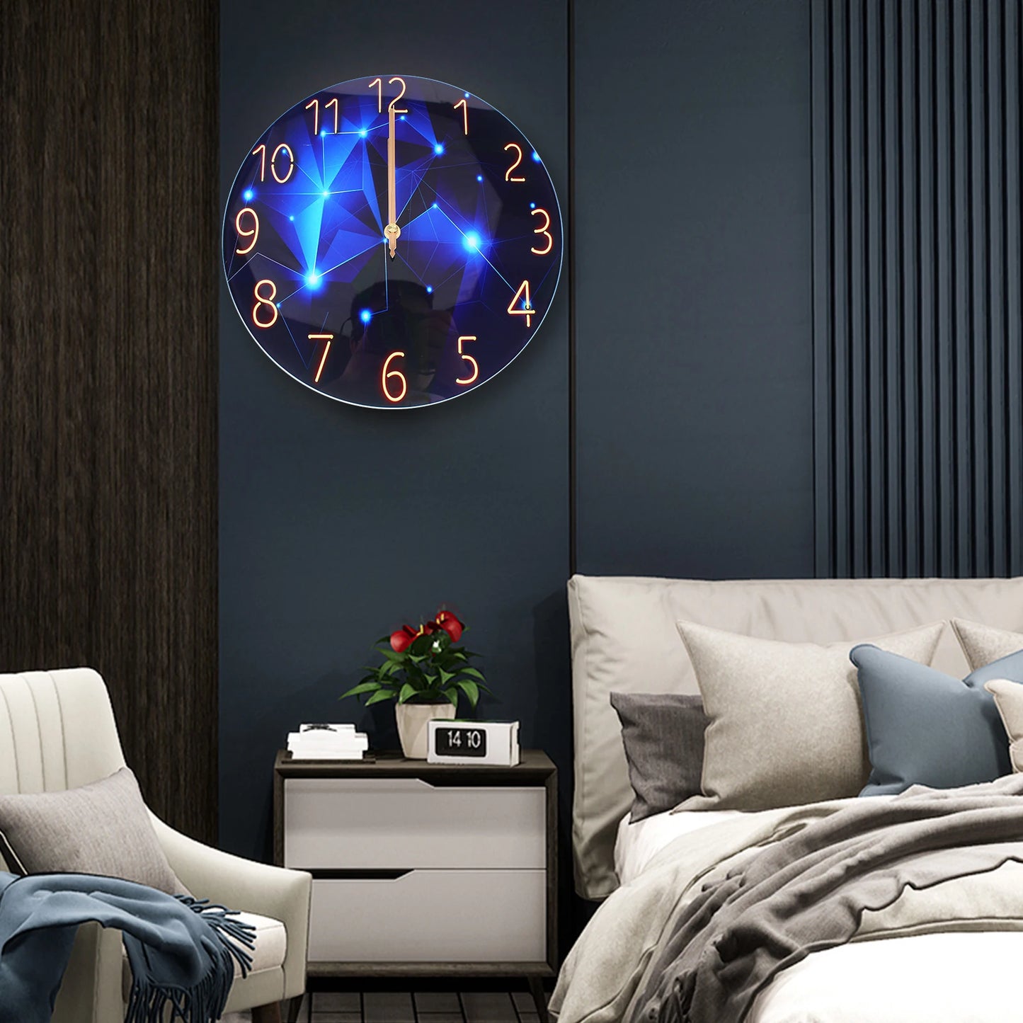 12inch Round Ultra-Thin Tempered Glass Wall Clock