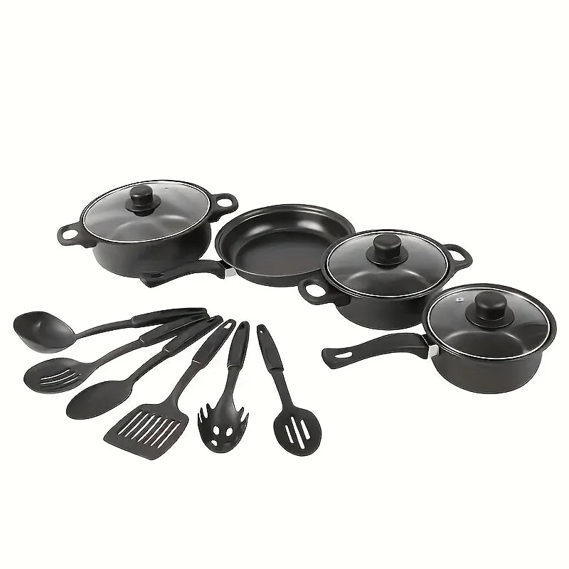 13-Piece Nonstick Cookware Set Black -
