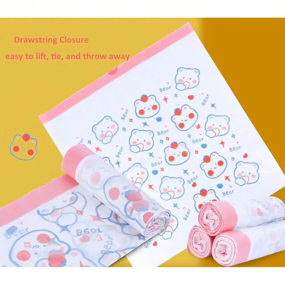 100PCS Cartoon Drawstring Trash Bags
