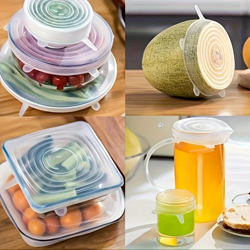 6pcs Silicone Elastic Lids
